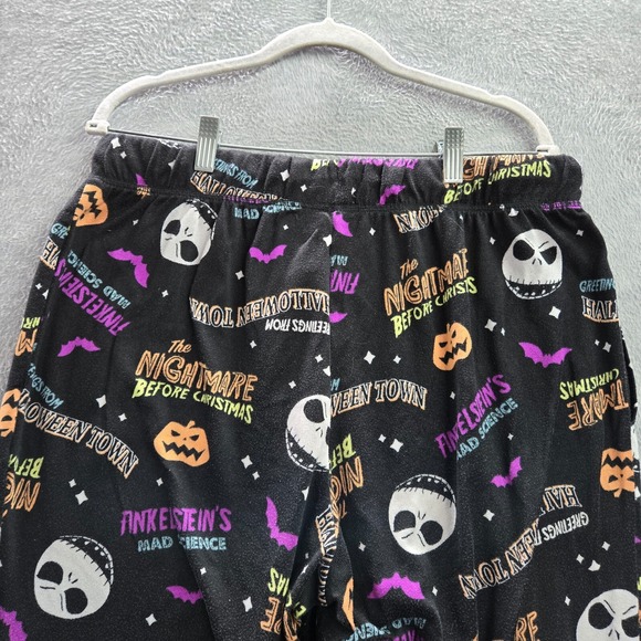 Disney Women Sleepwear Large Black Nightmare Before Christmas Pajama Pant Jogger - Picture 7 of 13